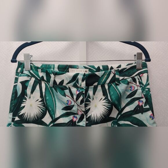 ANNA CLOVER x H&M Tropical Botanical Print Pants Sz 10 - Picture 3 of 8